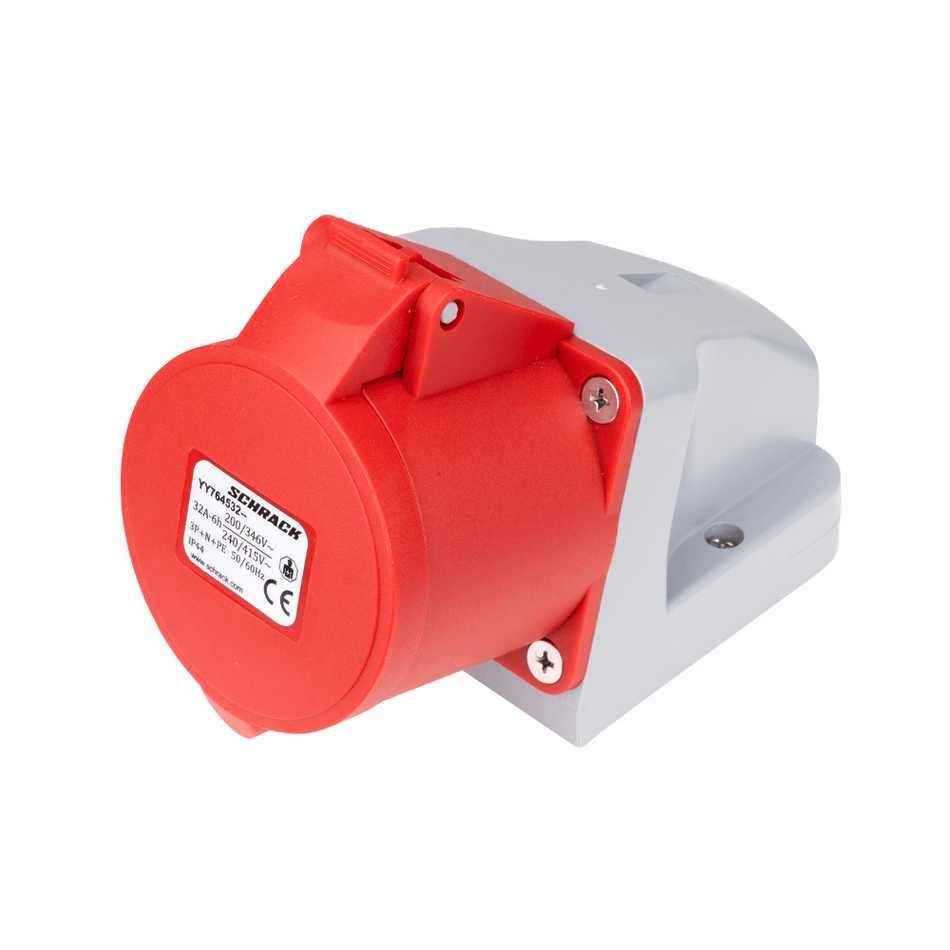 Priza industriala CEE fixa, 5 poli, 32A, 400V, IP44, SCHRACK YY764532