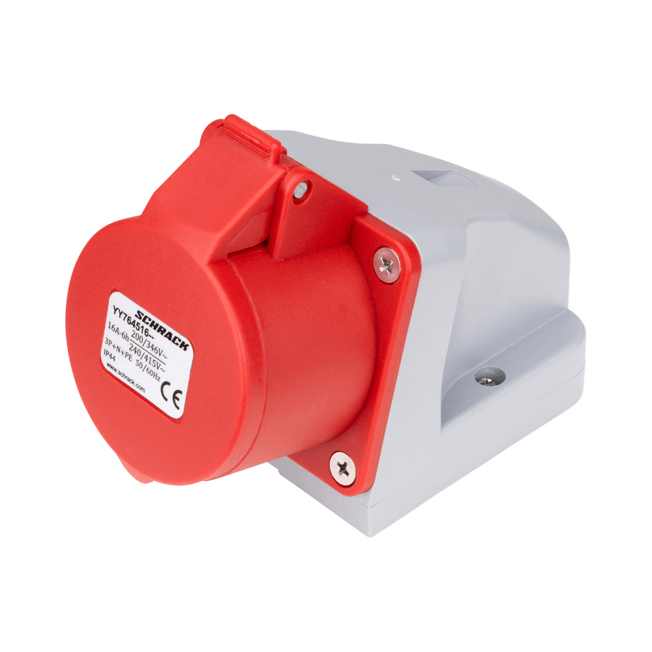 Priza industriala CEE fixa, 5 poli, 16A, 400V, IP44, SCHRACK YY764516