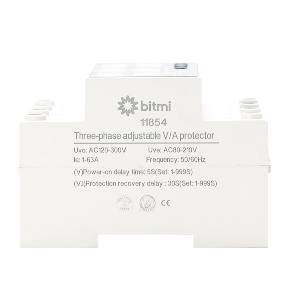 Releu trifazat asincron de protectie la tensiune si curent 1-63A, Bitmi 11854