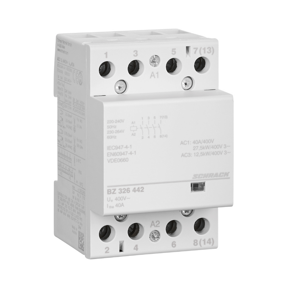 Contactor modular 40A, 230VAC, 4ND, SCHRACK BZ326442