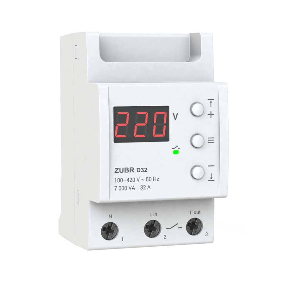 Releu protectie tensiune monofazat, 32A, ZUBR D32