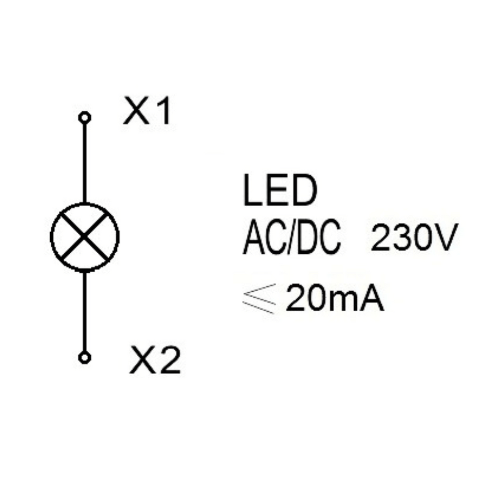 Lampa de semnalizare cu LED, monobloc, 230V-AC/DC, verde, SCHRACK BZ501218-B