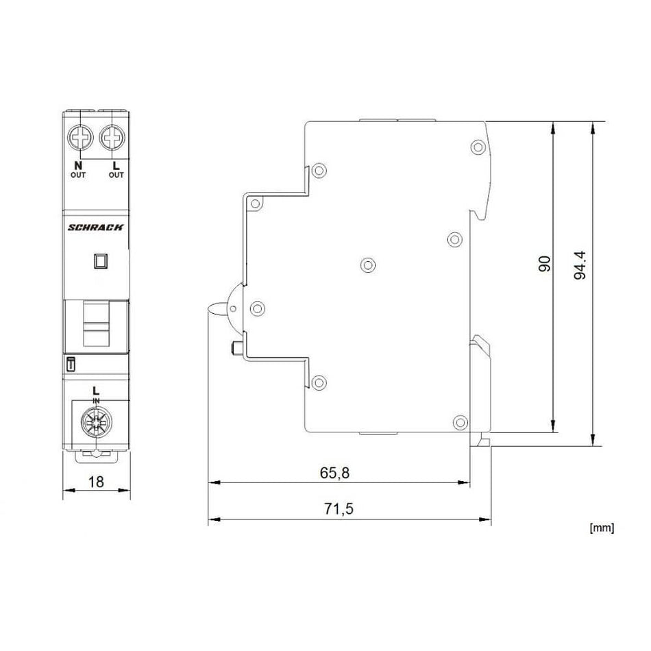 Diferential Tip A, C 10/003A, 1+N, 1 modul, 6kA, SCHRACK AI617510
