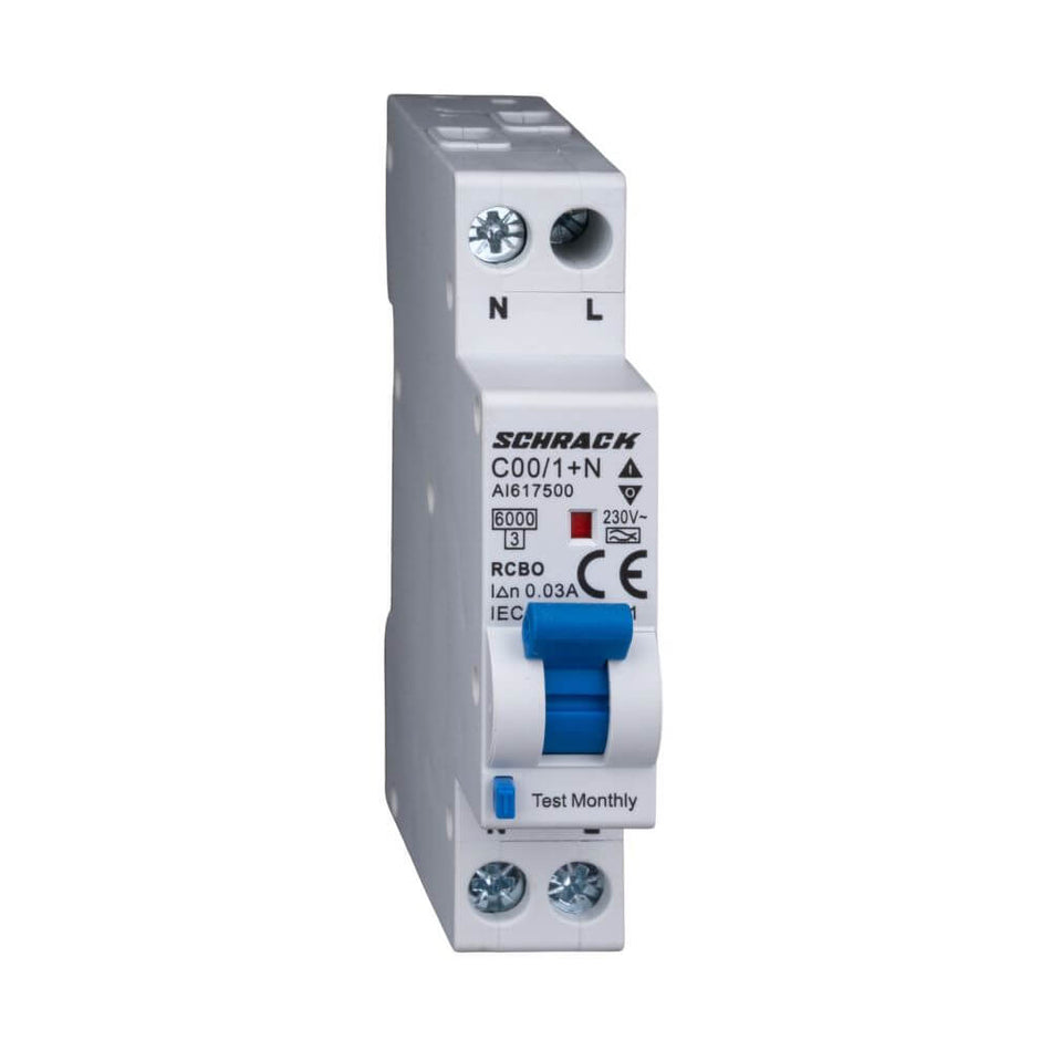 Diferential Tip A, C 10/003A, 1+N, 1 modul, 6kA, SCHRACK AI617510