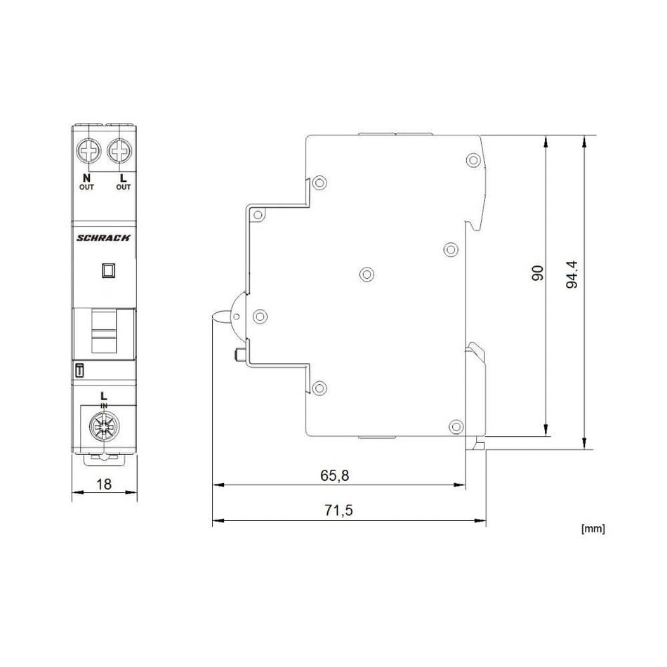 Intrerupator automat diferential, 6kA, 1P+N, 16A, 30mA, curba C, SCHRACK AI617516