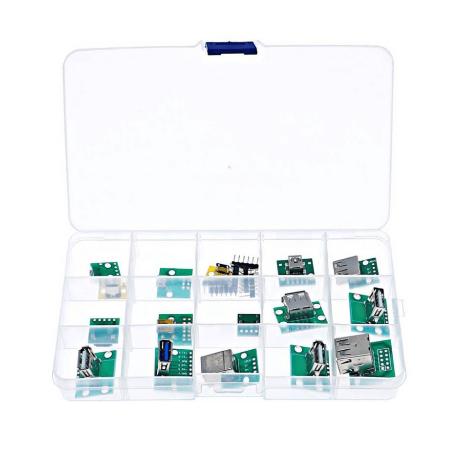 Set 16 conectori USB tip mama cu placa PCB, Bitmi 12319