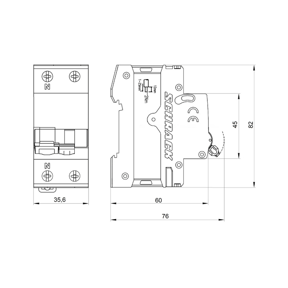 Intrerupator automat diferential, 1P+N, 6kA, B 20A, 30mA, tip A, SCHRACK AK668620