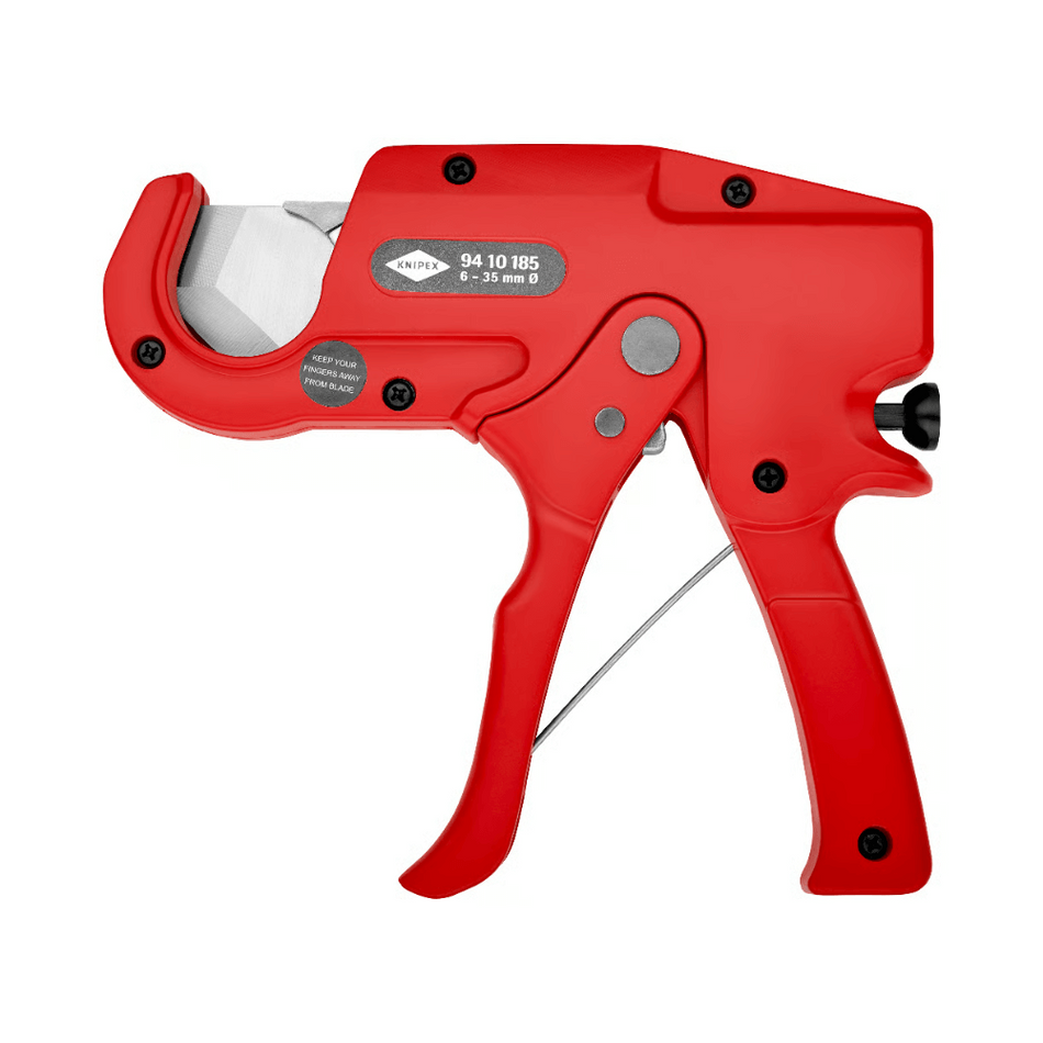 Unealta pentru taiat tevi din plastic, sistem cu clichet, 185 mm, KNIPEX 94 10 185