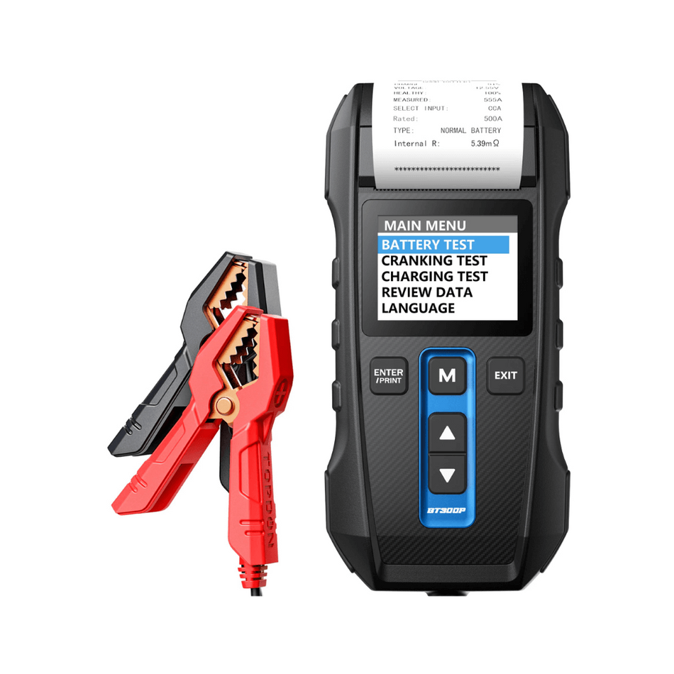Tester de baterii auto portabil cu imprimanta integrata TOPDON BT300P