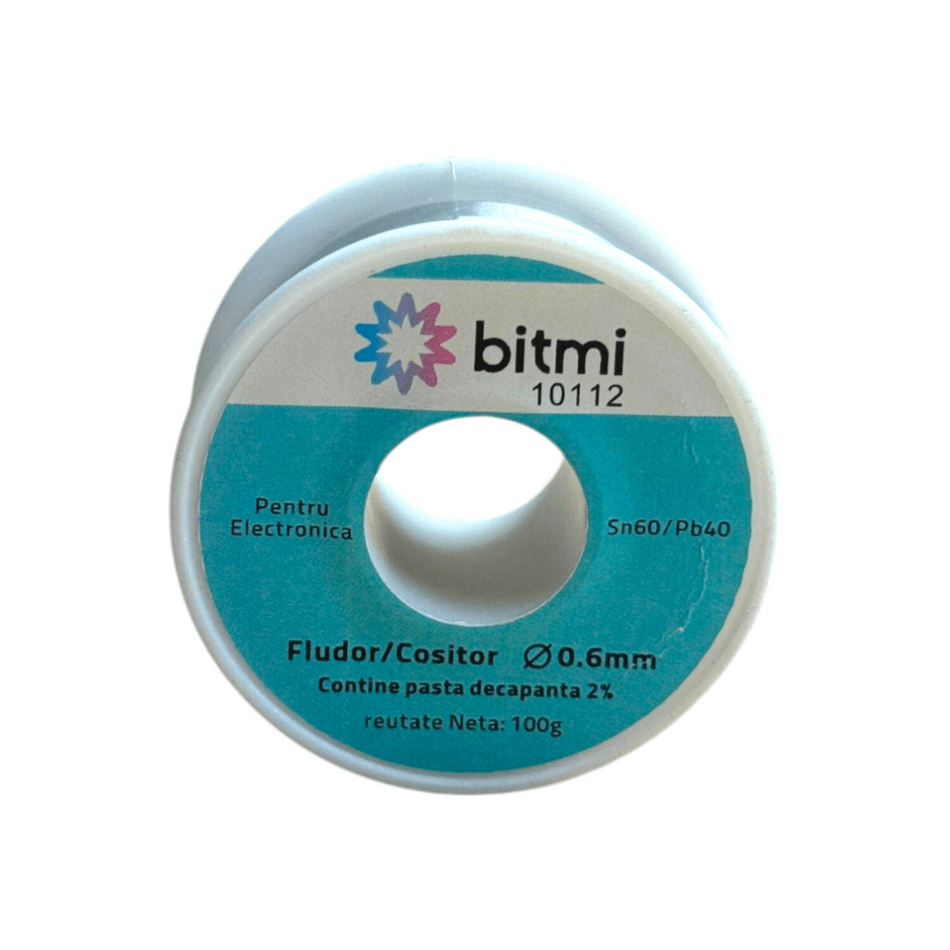Fludor Sn60/Pb40 0.6mm 100g cu pasta decapanta, Bitmi 10112