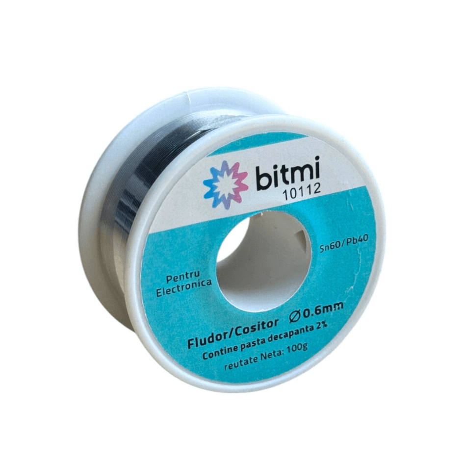 Fludor Sn60/Pb40 0.6mm 100g cu pasta decapanta, Bitmi 10112