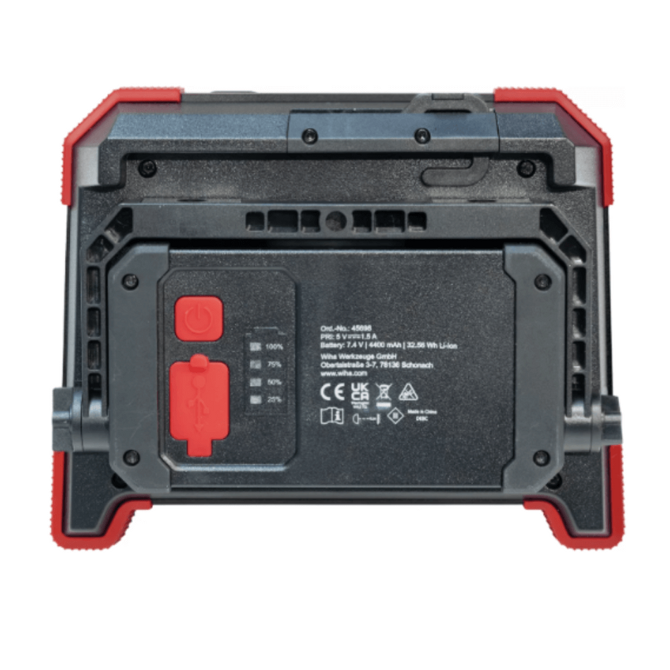 Proiector LED reincarcabil 3000 lm, cu suport magnetic si carlig rotativ - Wiha 45698